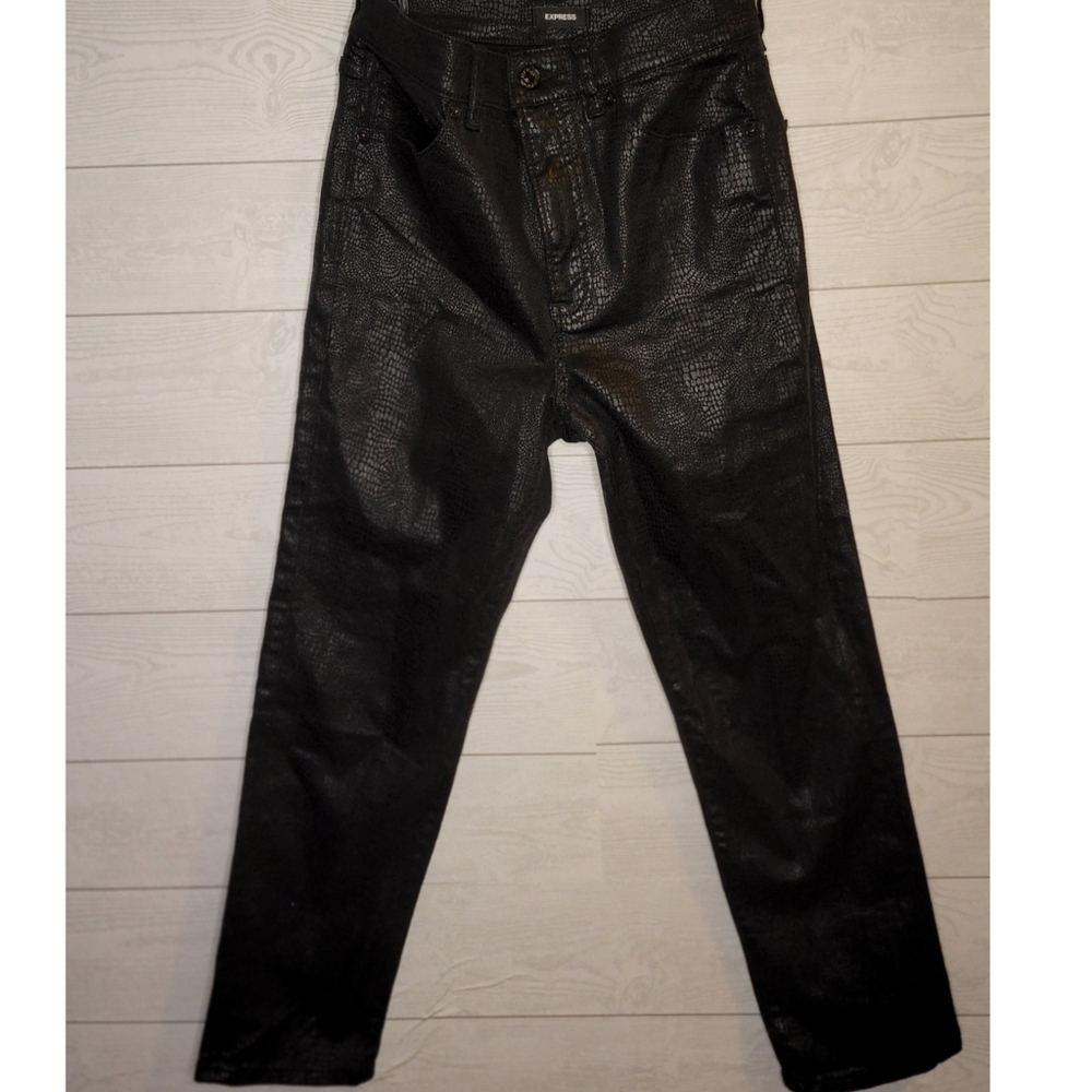 EXPRESS shiny snakeskin pattern jeans